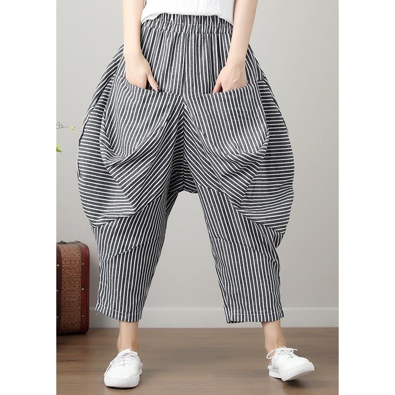 French Striped Harem Oversize Pants Trousers Summer