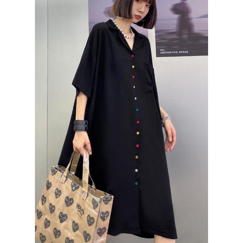 Unique Black Pockets Peter Pan Collar Summer Dress
