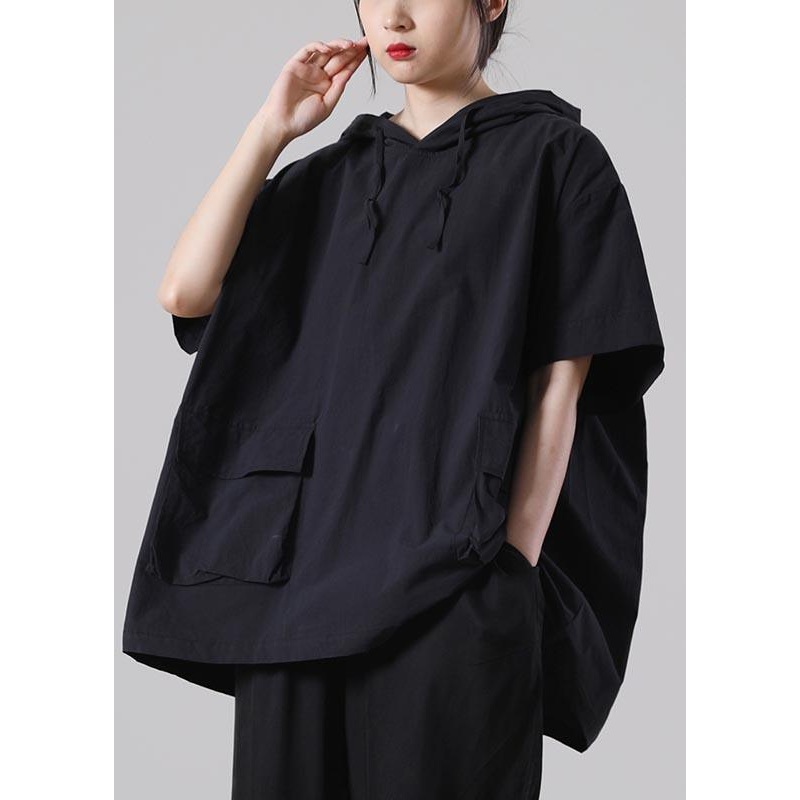 Handmade Black Pockets Summer Cotton Top