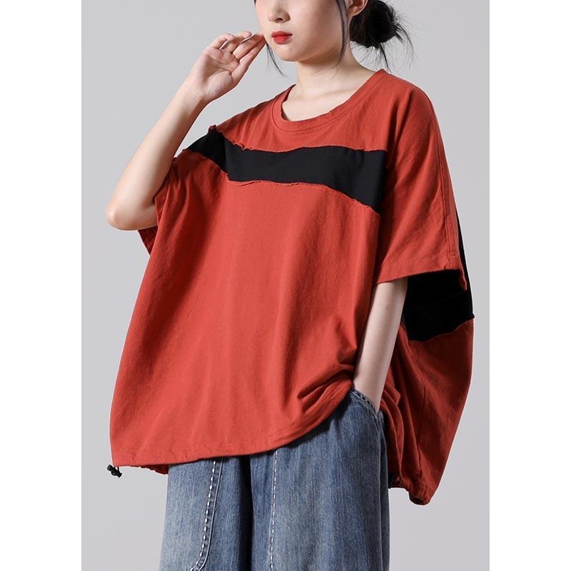 Handmade Orange Half Sleeve T-Shirt Summer Cotton