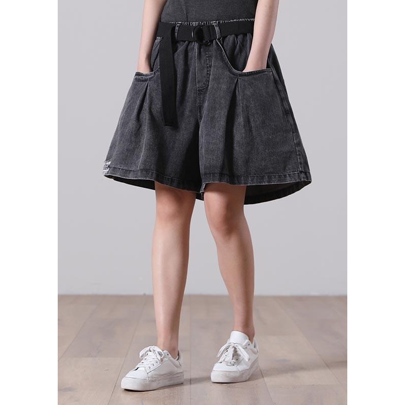 Natural Black,Pockets Denim hot Summer Pants