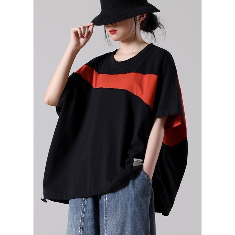 New Black O-Neck Cotton Summer Pullover Sweatshirt