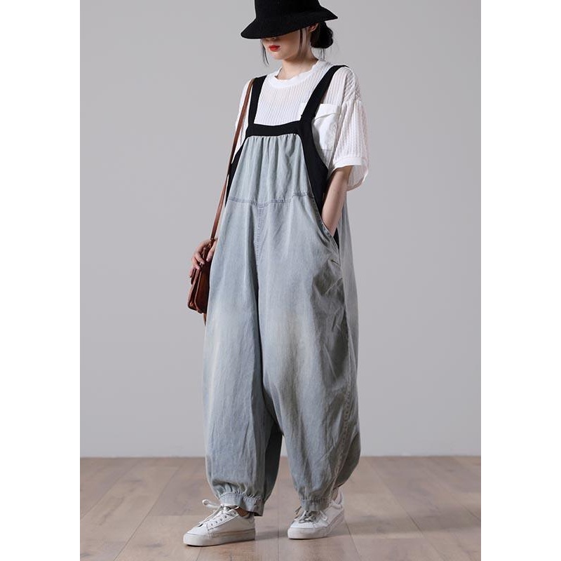 New Women Loose Light Blue denim Jumpsuit