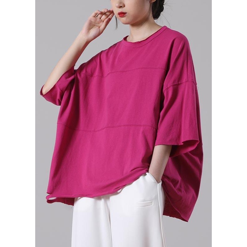 Plus Size Rose Patchwork ripped Tee Summer Cotton