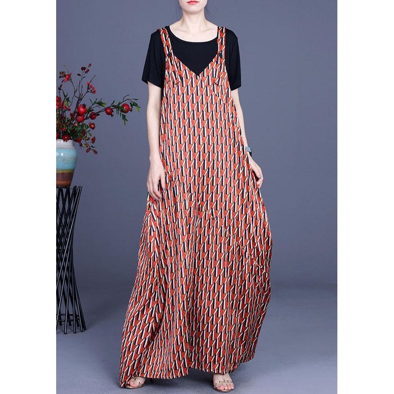 Summer Jumpsuit floral + Milk T-Shirt Two Piece Set