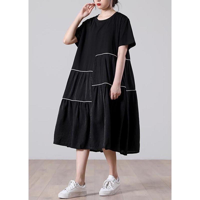 Unique Black Patchwork White A Line Summer Vacation Dresses