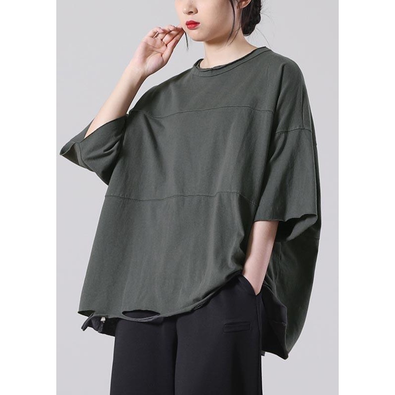 Vintage Grey O-Neck Summer Cotton Tee