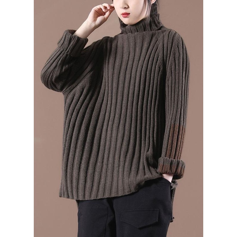 Fine Chocolate Long Sleeve Low High Fall Cozy Sweater