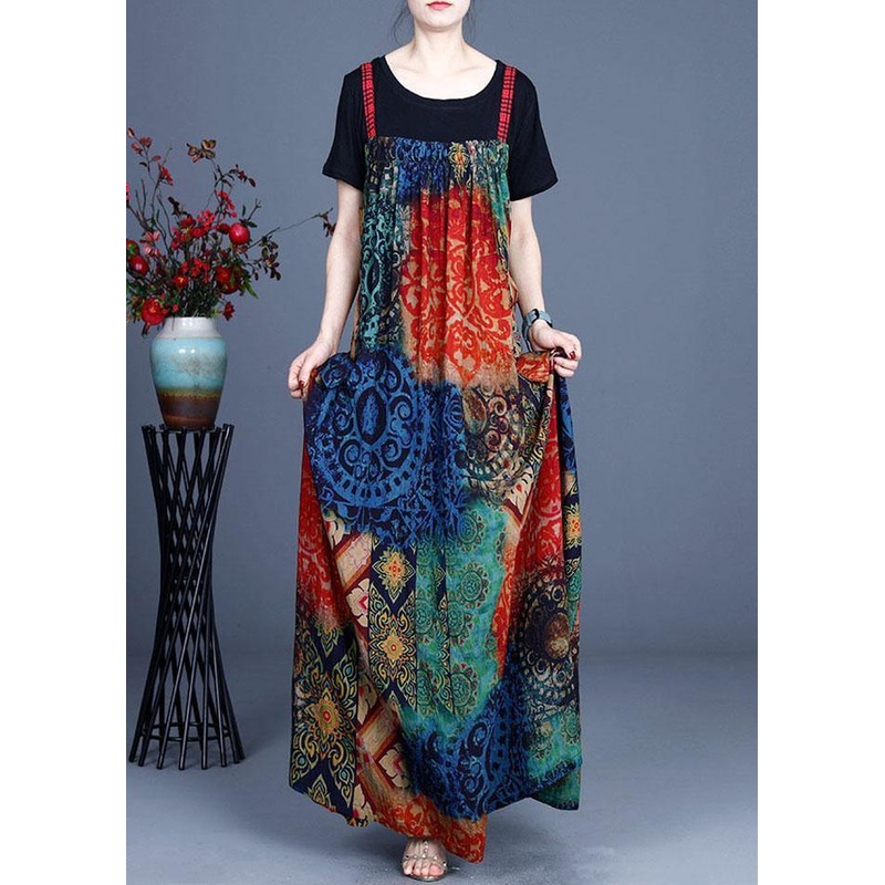 Summer Pleated And irregular Suspender Skirt + T-shirt