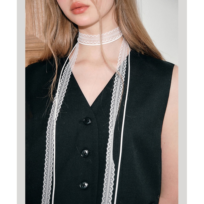 Modern White Lace Hollowed Out Scarves Floral Necklace
