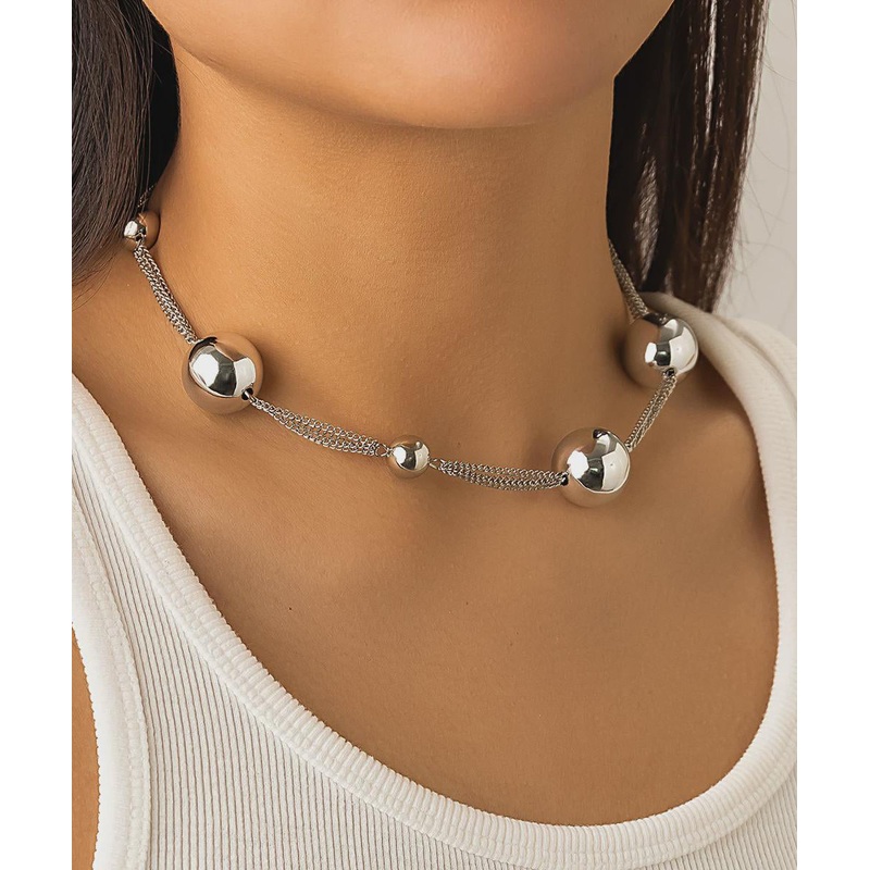 Silk Bead Pearls Necklace Collarbone Chain Women's Elegant