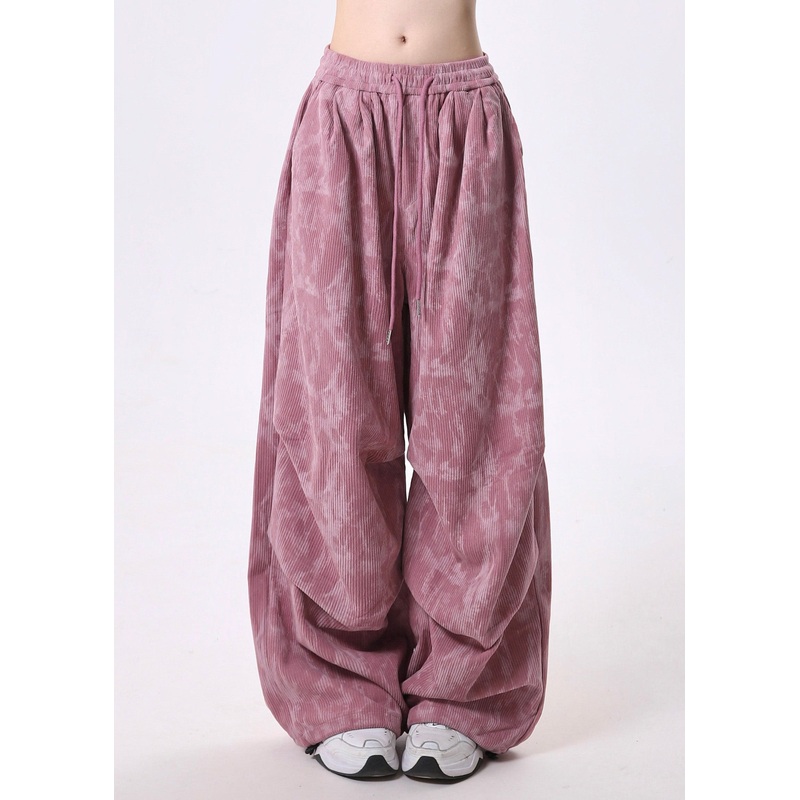 Modern Rose Oversized Tie Dye Corduroy Pants Spring