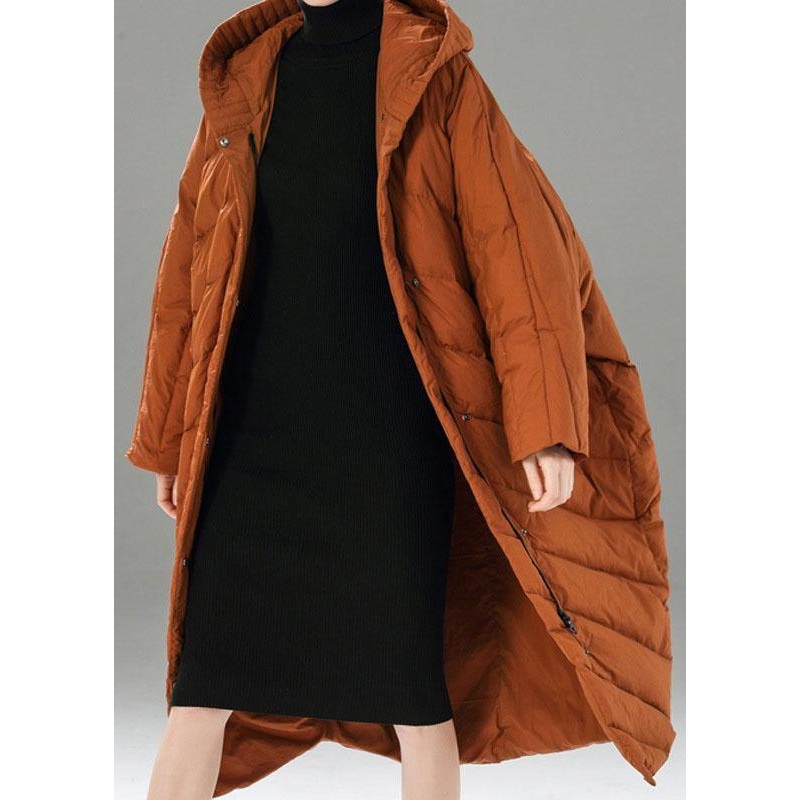 Boho Caramel zippered Pockets Casual Winter Duck Down Winter Coats