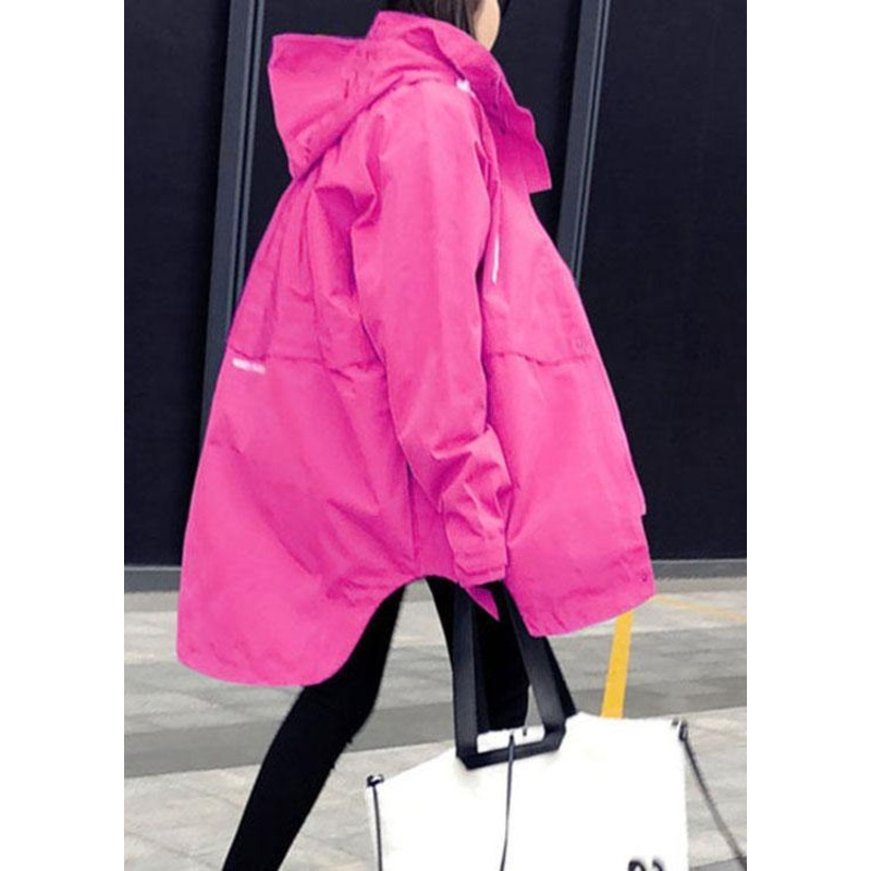 Unique Rose zippered asymmetrical design Regular Fall trench coats