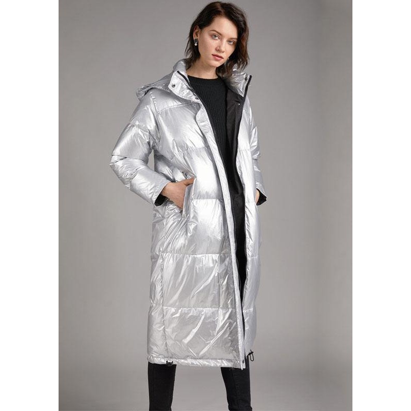 Art Grey Zippered Slim Fit Winter Duck Down Canada Down Coat