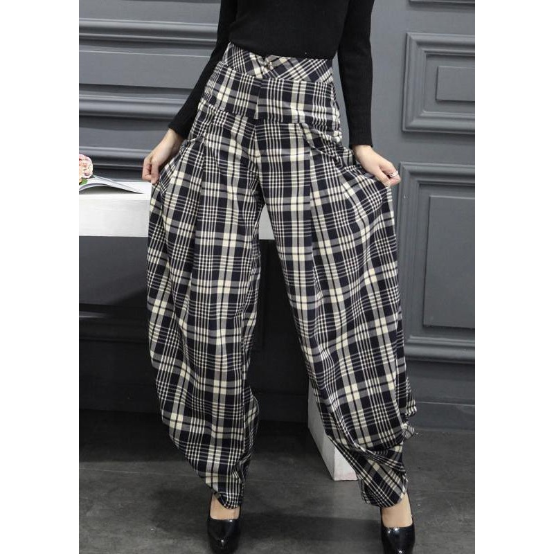 Beautiful Plaid Pockets Cargo Casual Fall Pants