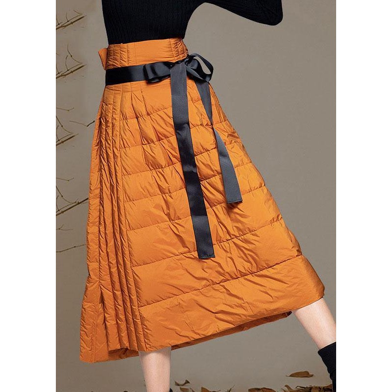 Boho Khaki Thick Warm low high design Winter Duck Down Skirts