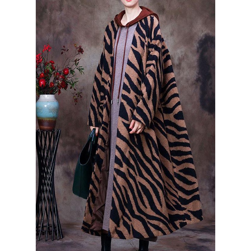 Boutique Leopard V Neck Bat wing Sleeve fashion Winter Woolen Coats