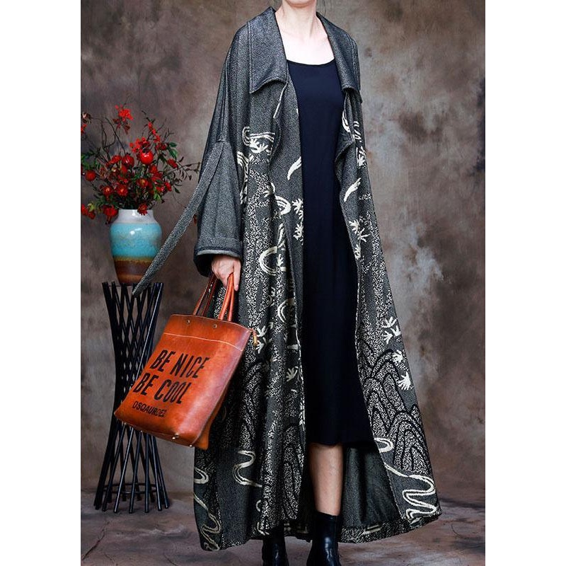 diy Grey Peter Pan Collar Jacquard Winter Coat