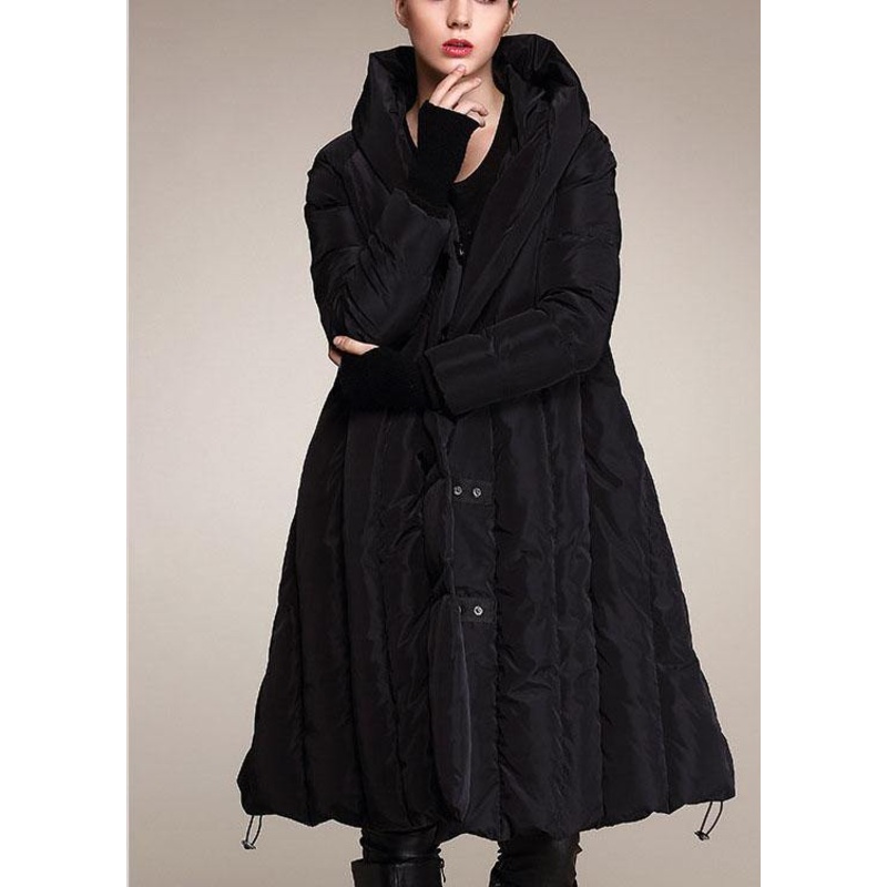Elegant Mulberry Button drawstring Thick Winter Duck Down Down Coat