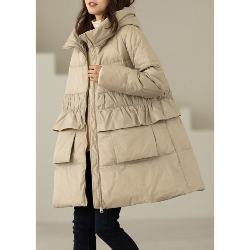 diy Apricot Ruffled Patchwork Duck Down Coats Winter