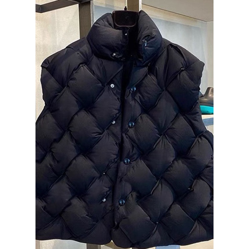 Elegant Black Button Duck Down Winter down vest
