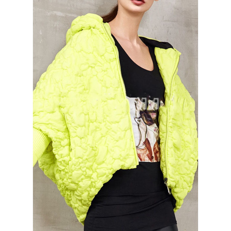 Fashion Yellow Zip Up Cloak Duck Down Winter down coat