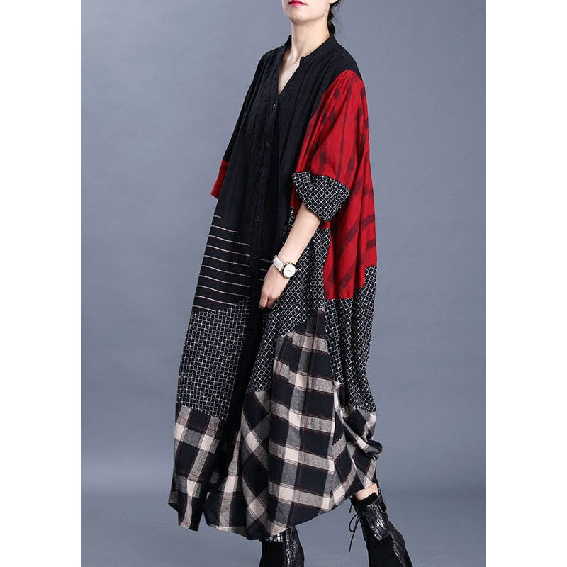 Stylish Asymmetrical Button Patchwork Spring Coat