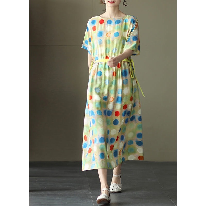 Summer Polka Dots Lace-up Casual Dress