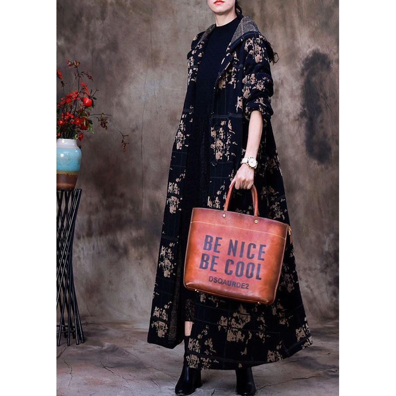 Modern Yellow Jacquard button Hooded Velour trench coats Spring