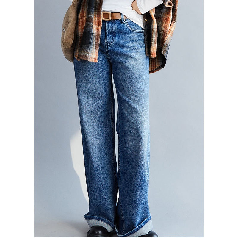 Fashion Blue Casual high waist denim Pants Spring