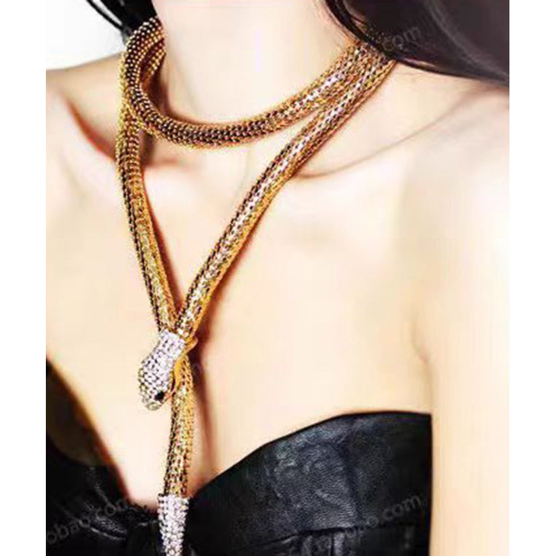 New Gold Copper Alloy Snake Shaped Necklace