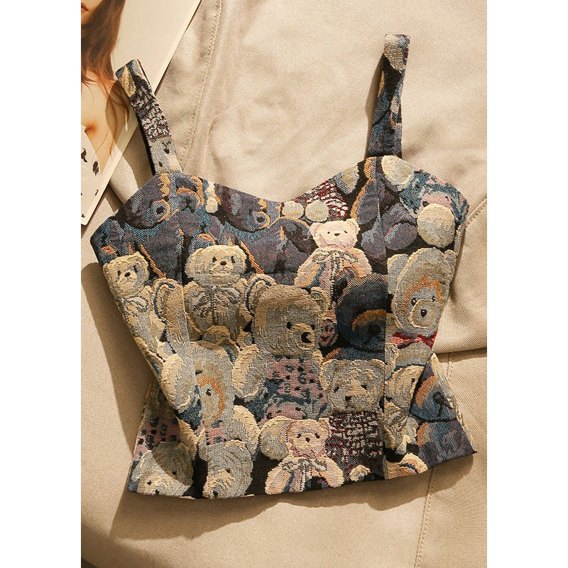 Sexy Bear Jacquard Strapless Top Spring