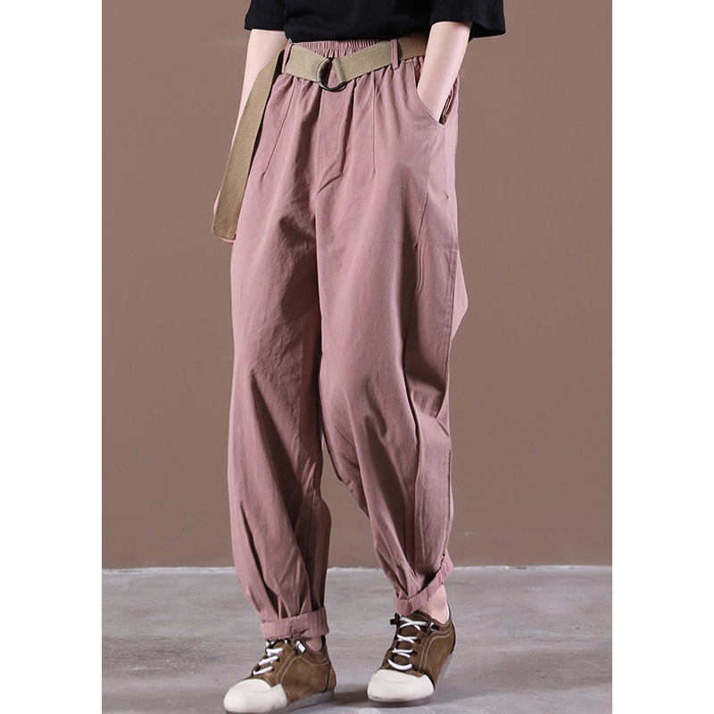 Classy Grey Elastic Waist Sashes Beam Pants Fall