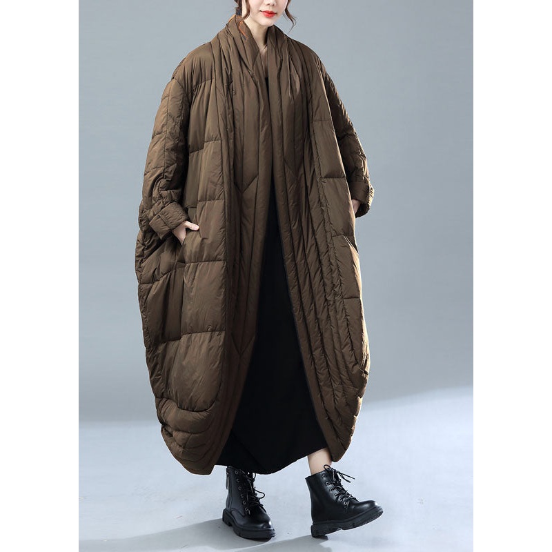 Coffee Warm Duck Down Women Witner Coats Side Open