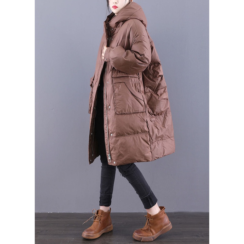 Italian Coffee Original Design Hooded Oversized Duck Down Puffers Jackets Winter