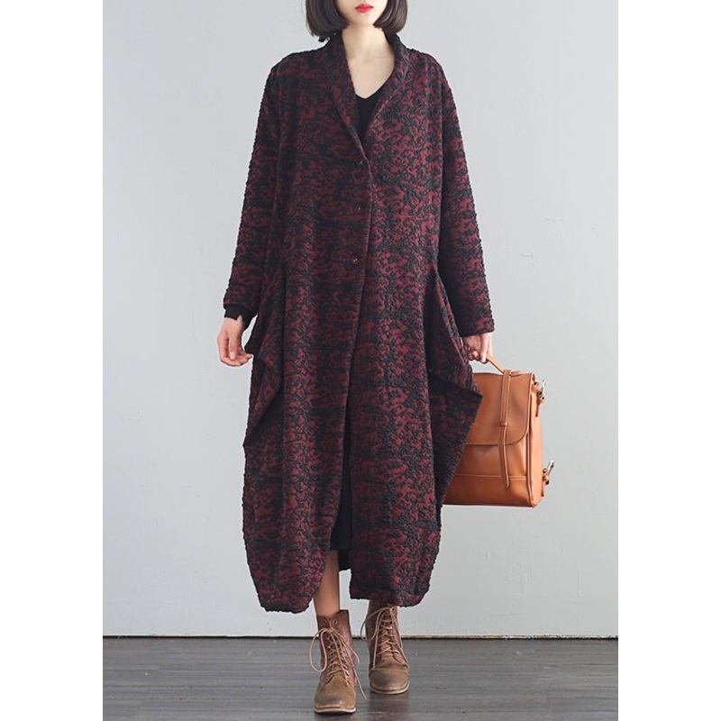 Mulberry V Neck Print Button Trench Coats Fall