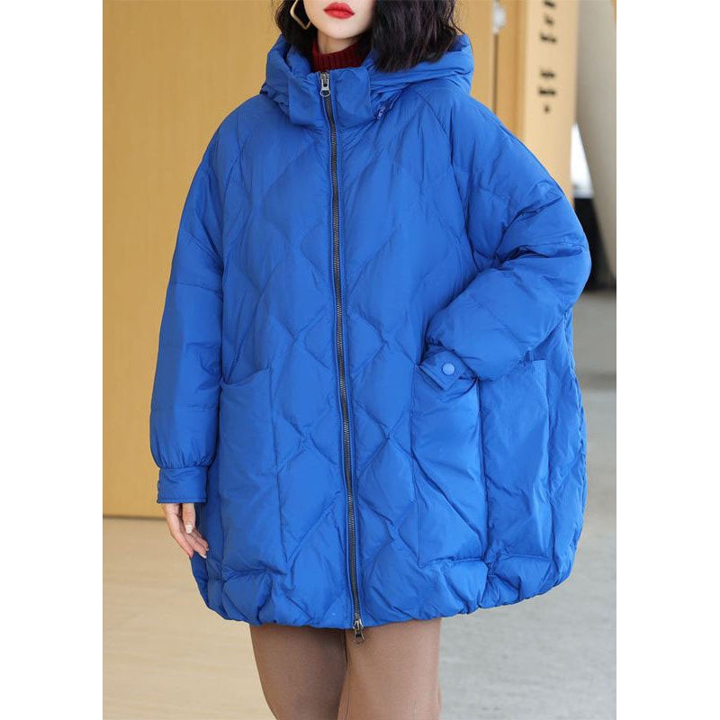 Style Blue Hooded Oversized Duck Down Puffer Jacket Winter