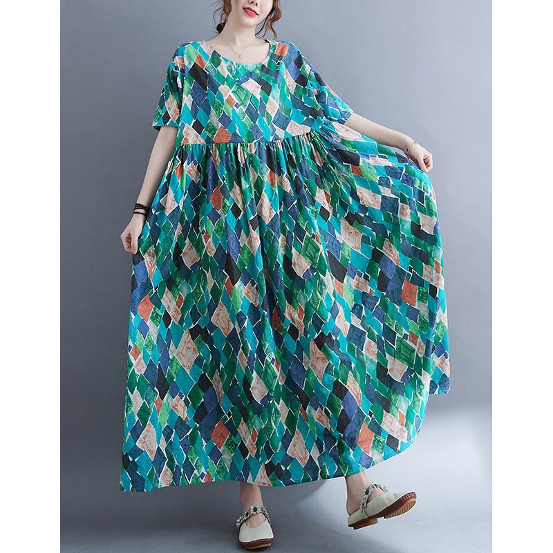 Summer New Plus Size Loose Boho Dresses