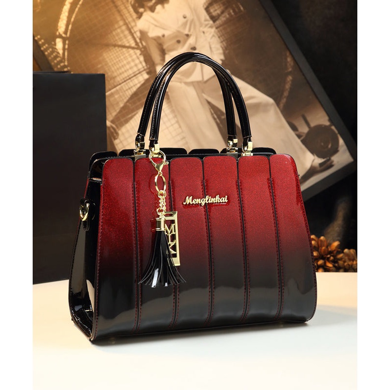 Classy Mulberry Gradient Durable Calf Leather Tote Handbag