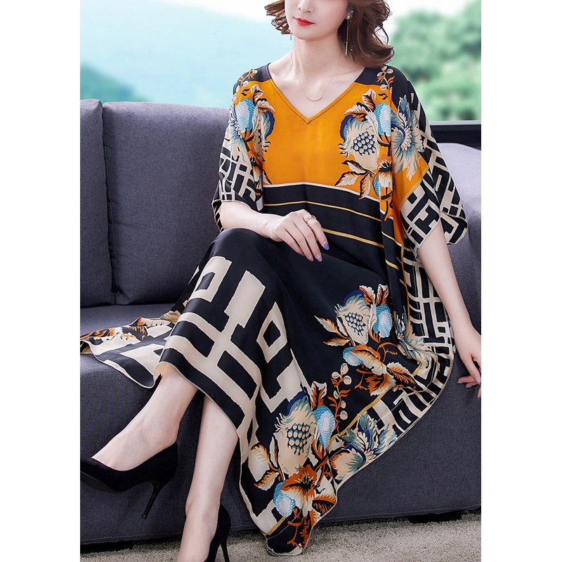 Beautiful O-Neck Print Maxi Dresses Summer