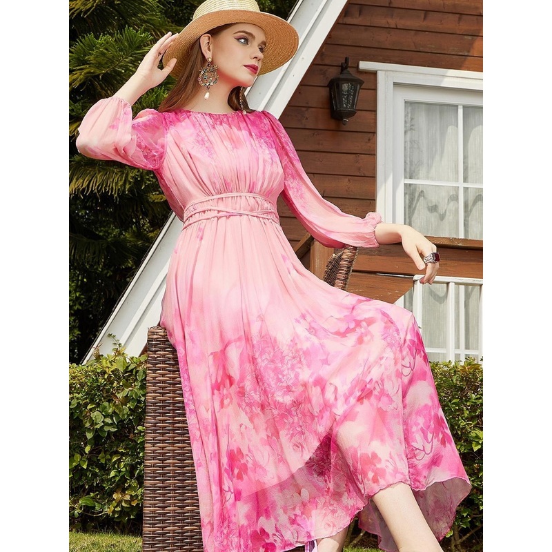 Plus Size Silk Elegant Summer Dress
