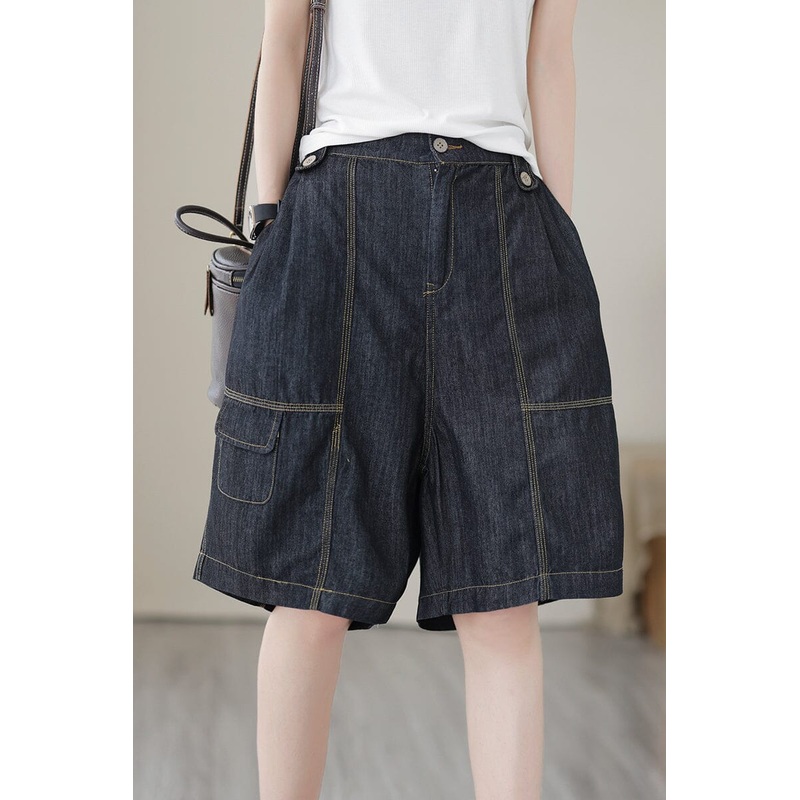 Summer Loose Casual Patchwork Denim Shorts