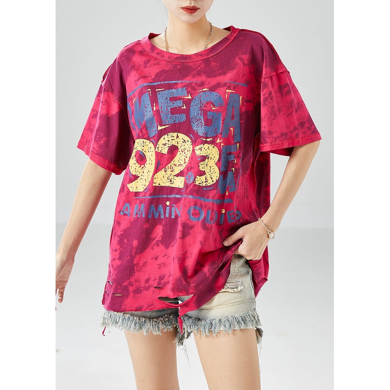 Modern Rose Oversized Tie Dye Cotton Tanks Summer