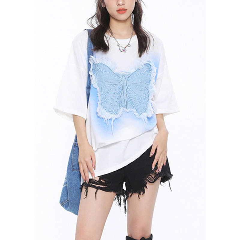 White O-Neck Cozy Cotton T Shirts Summer