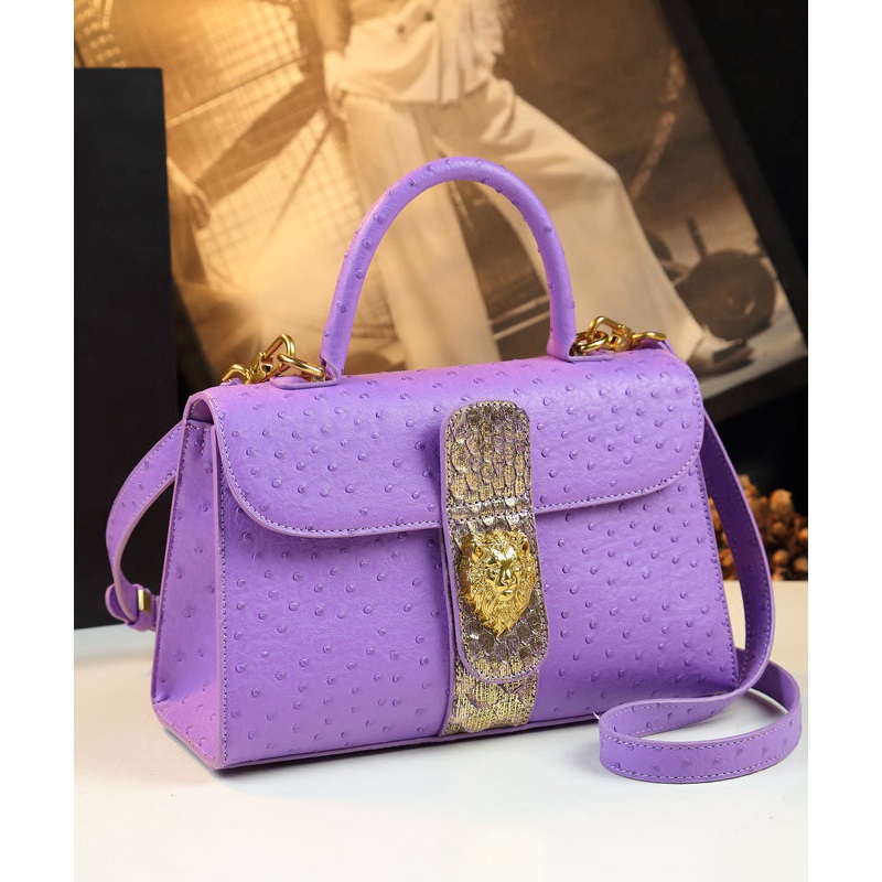 Art Purple Solid Durable Faux Leather Versatile Satchel Handbag