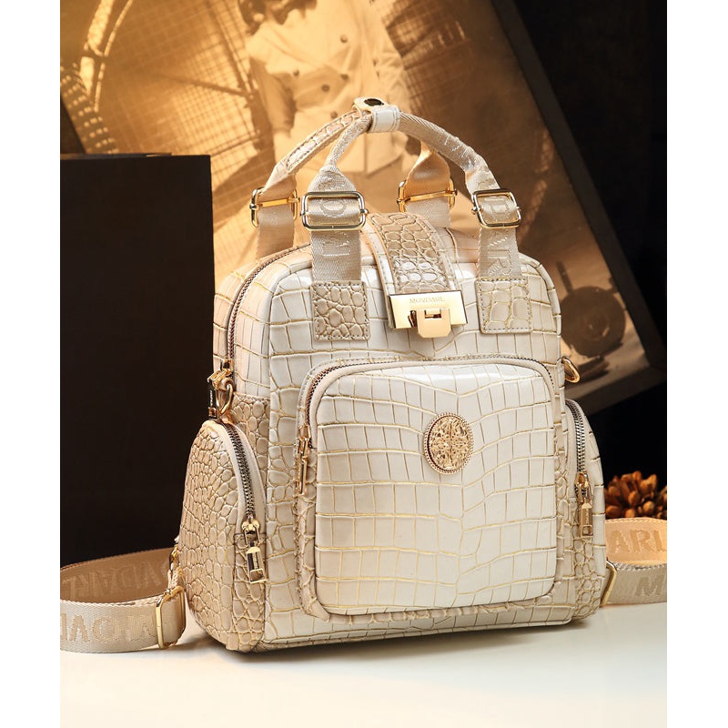 Boutique Apricot Large Capacity Versatile Faux Leather Tote Handbag
