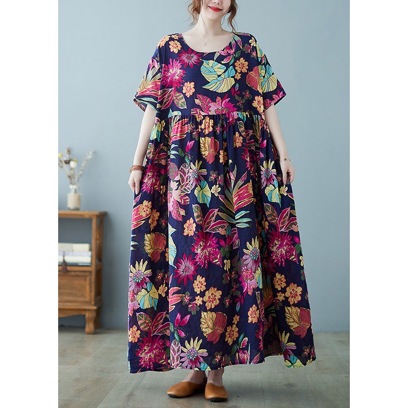 Casual Patchwork Print Holiday Long Dress Summer