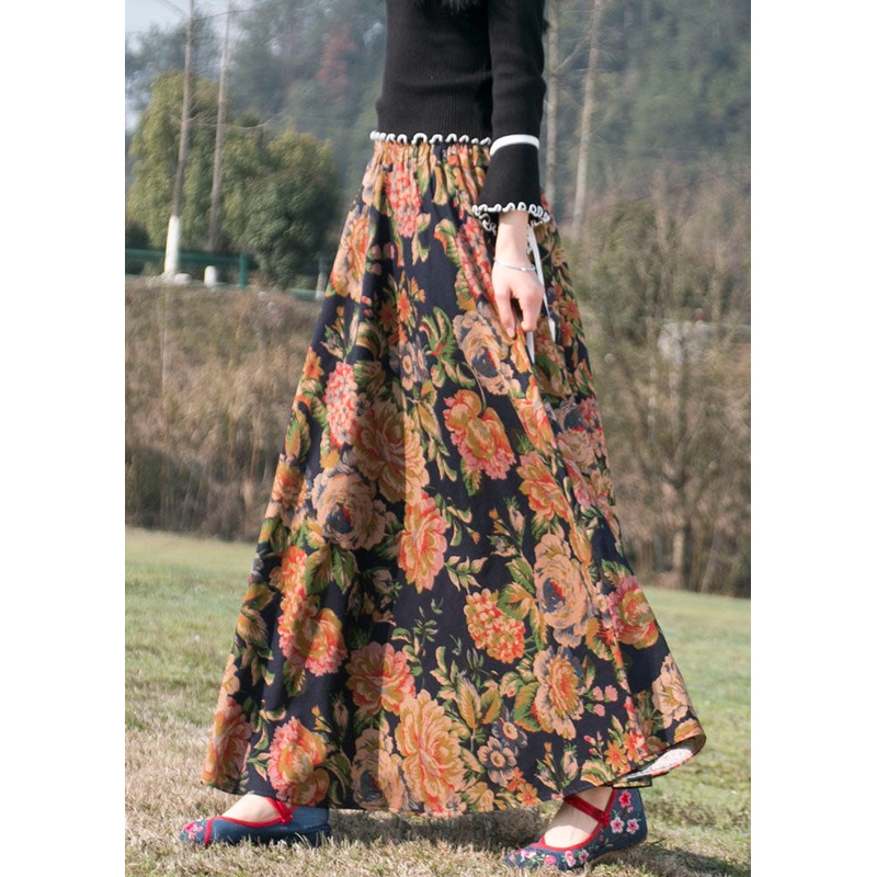 Plus Size Print Cozy A Line Skirt Summer