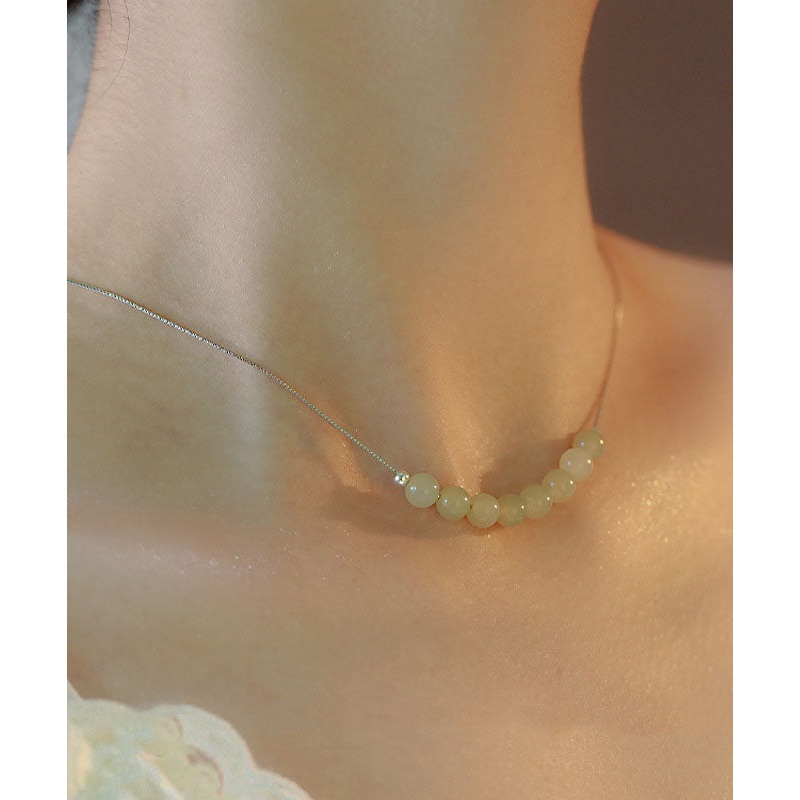 Boho Cyan Jade Gratuated Bead Necklace